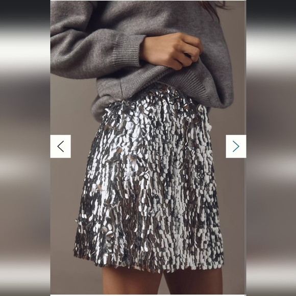 Anthropologie Mare Mare Long-Sleeve Knit Sequin Twofer Mini Dress - Picture 3 of 6